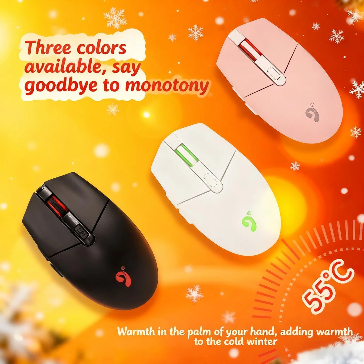 

Winter USB Hand Warmer Heated Wired Mouse High Compatibility Plug-and-play Ergonomics Mause For PC Laptop Computer Winter Gifts