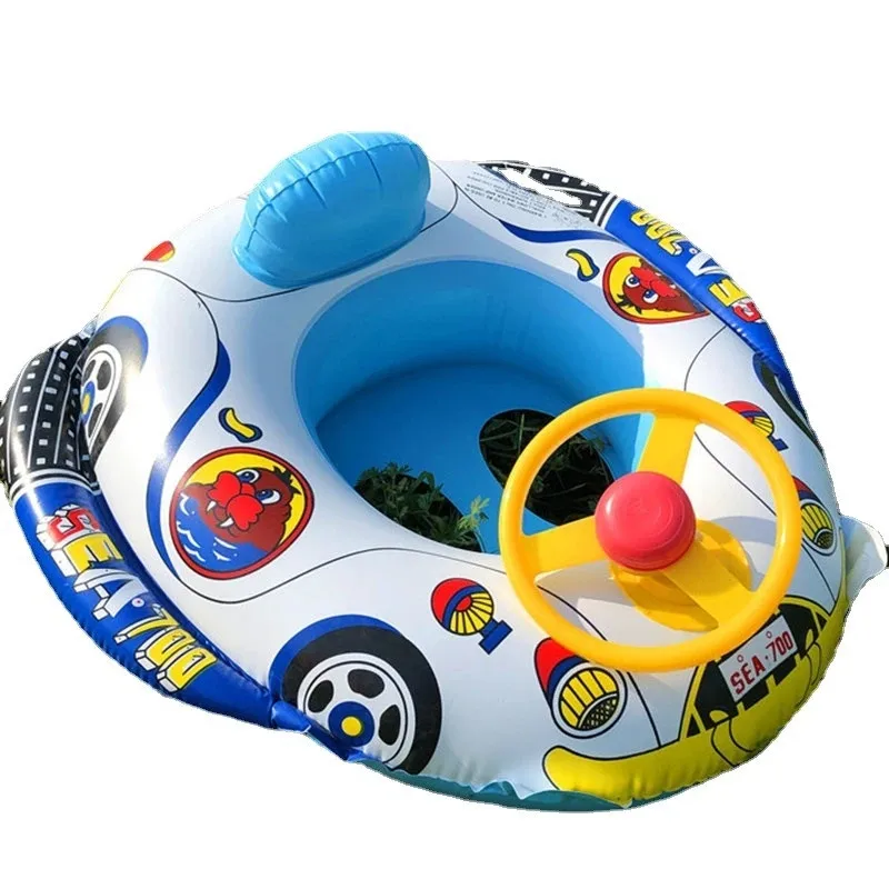 Inflatable Baby Swimming Rings Seat Floating Sun Shade Toddler Swim Circle Fun Pool Bathtub Summer Beach Party Water Toys