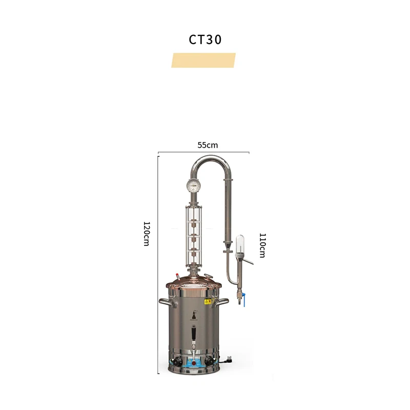 CT30S  30 L Household Stainless Steel Distillation Brewing Machine Small Brewery Equipment Suitable For Vodka Whisky Brandy DIY