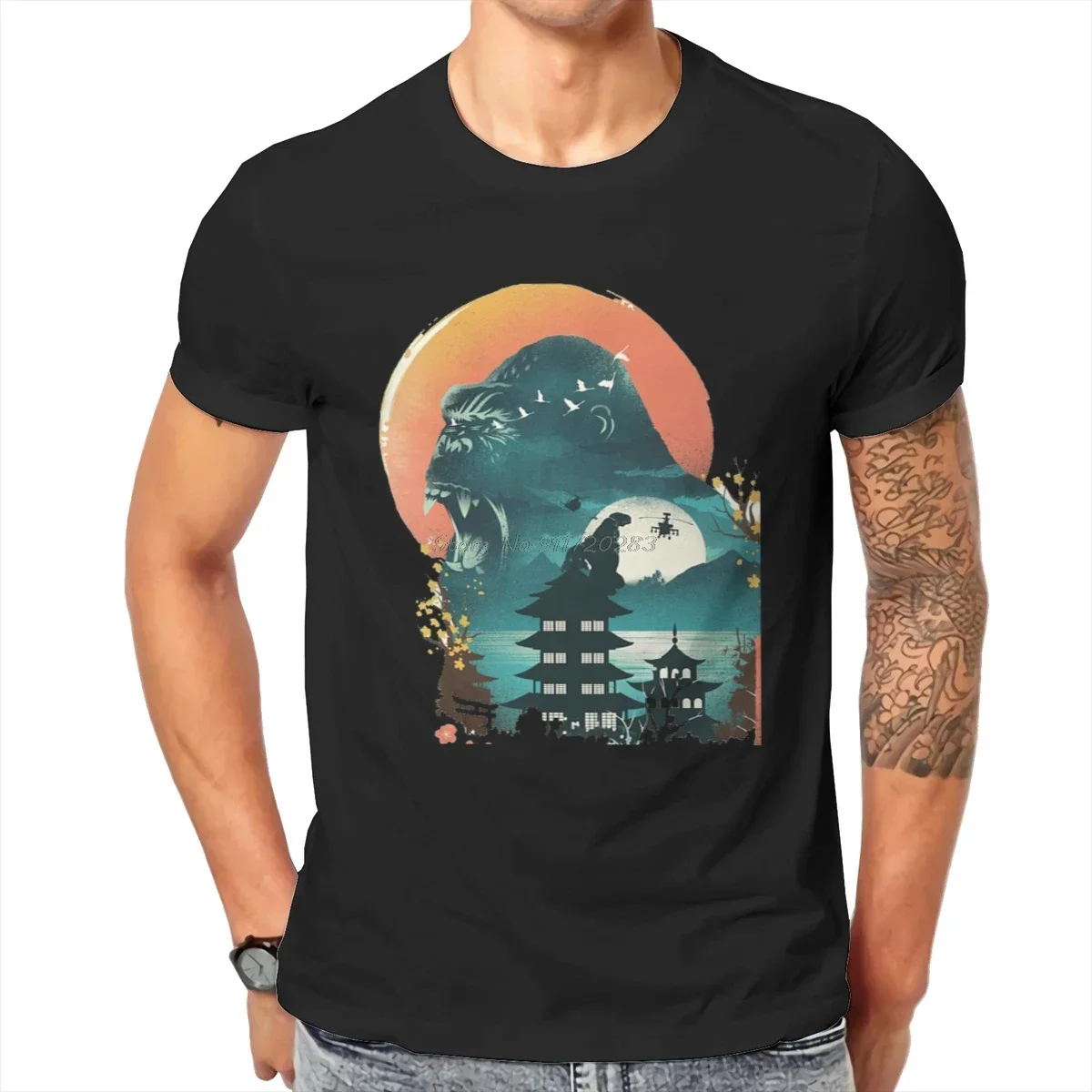 Camiseta con estampado de monstruo de la película King Kong para hombre, ropa clásica de diseñador, 100% algodón, gran oferta, 2024