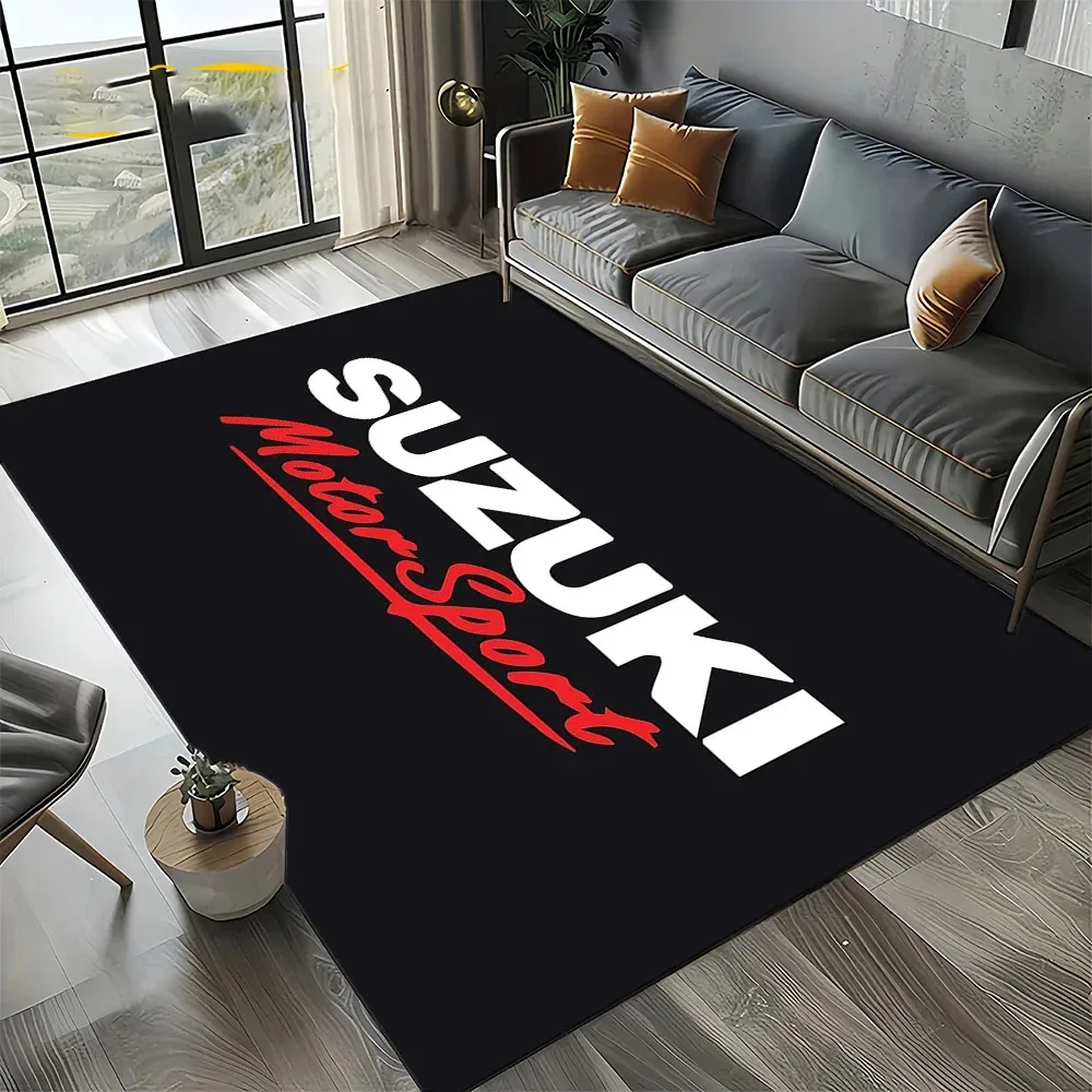 3D Racing Car Motorcycle For S-Suzuki-i Carpet Rug Art for Room Decor Home Bedroom Sofa Gifts Game Area Rug Non-slip Floor Mat