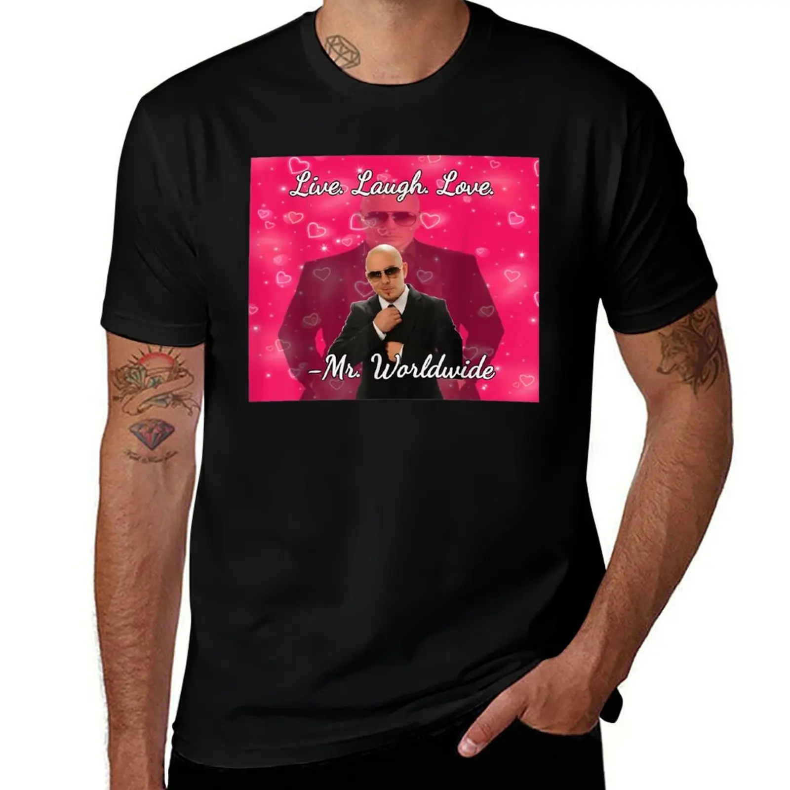 

Mr Worldwide Pitbull Valentine T-Shirt Holiday Casual Short Sleeve Top