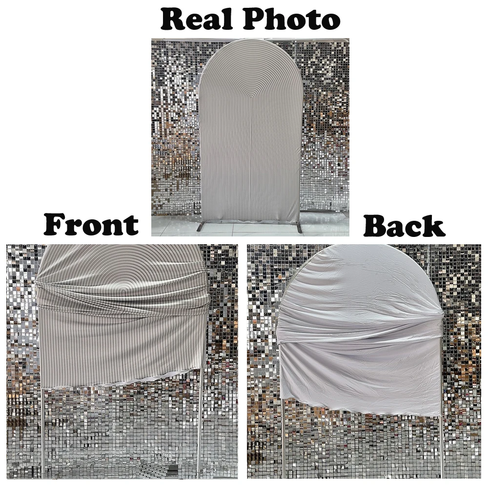 Copertura in tessuto ad arco increspato bianco per feste fondali elastici Chiara supporti ad arco copre la copertura dello sfondo dell'arco HP-461