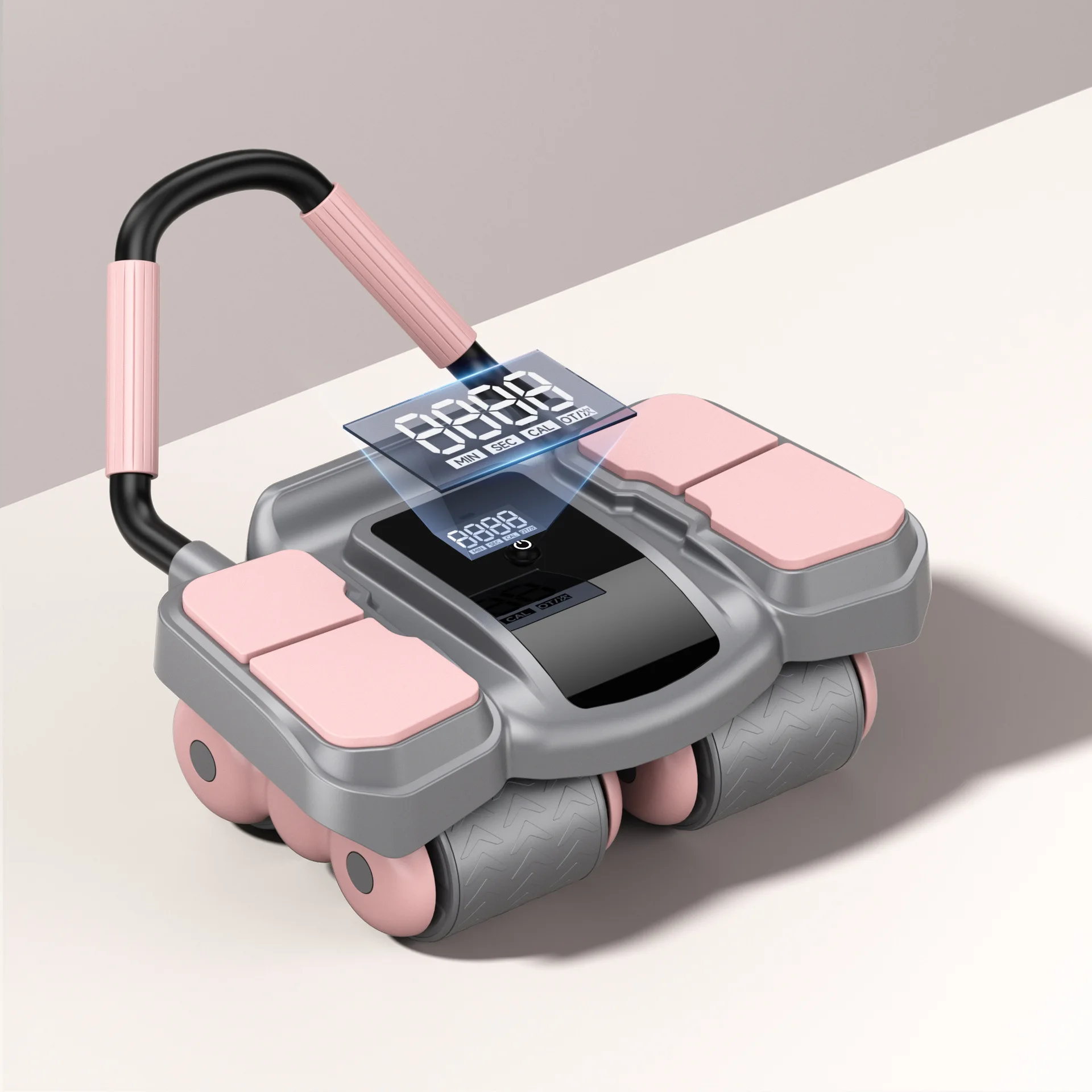 Variant: Gray powder abdominal wheel-four wheels and four elbows/lcd screen