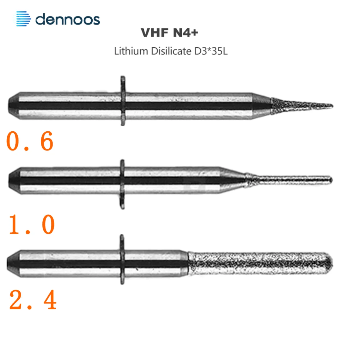 VHF N4+ Dental Lab Emax Milling Burs Wet Milling Burs Step Bur for Lithium Disilicate Cad/Cam System