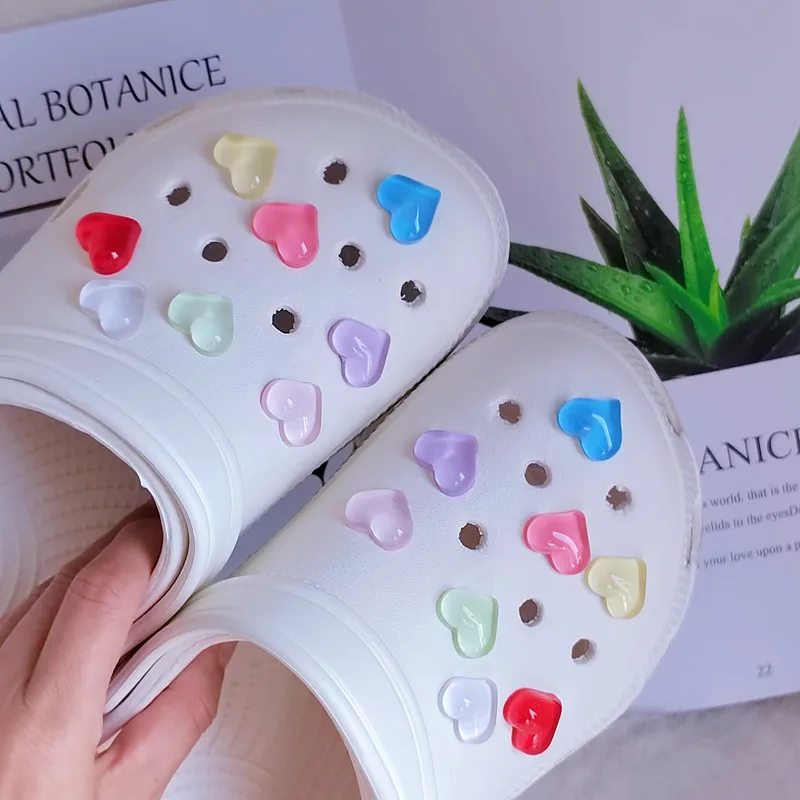 New Elegant Women DIY Hole Shoes Charms for Cute Ice through Love shoes Accessories All-match Shoe Decorations Fashion Bundle