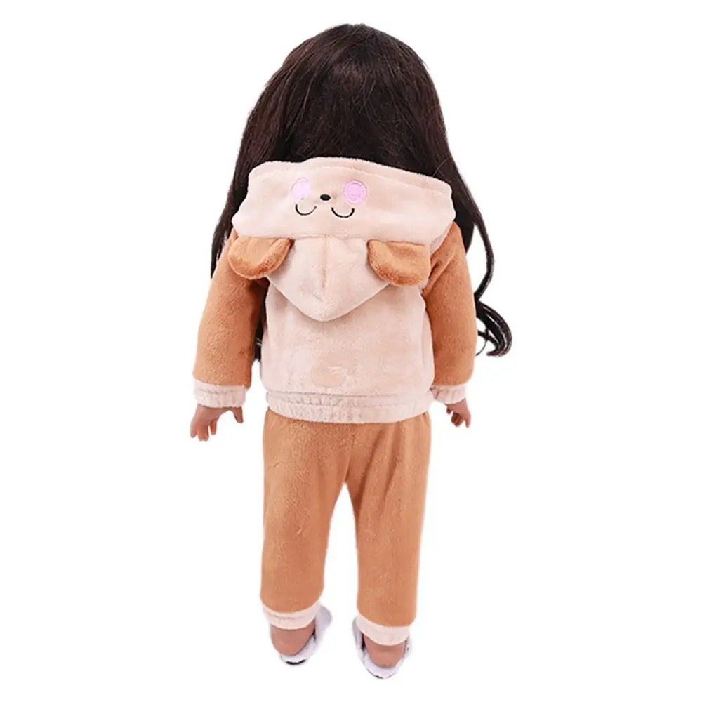 Fit 18 zoll/43 cm Spielen Haus Bär Panda Ente Puppen Zubehör Hoodies Hosen Set Tier Kleidung Kaninchen frosch