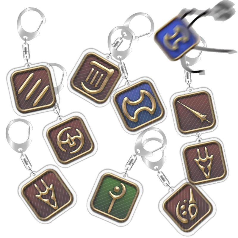 

Final Fantasy XIV Keychain Occupation Dragoon Viper Machinist Samurai FF14 Game Acrylic Pendant Backpack Decoration Fans Gifts