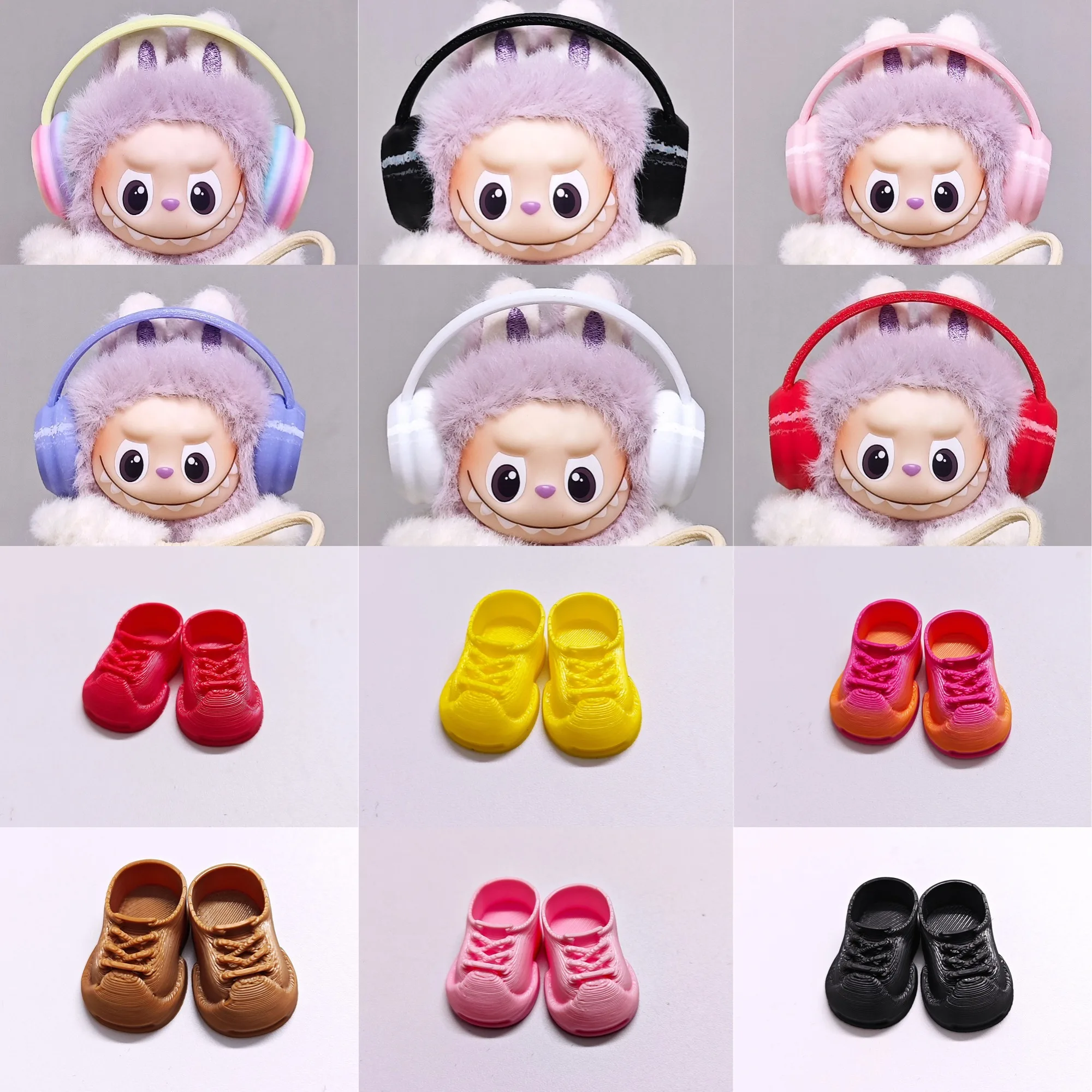 

【Not Include Doll】4th Gen Mini Labubu Heart Code Series Multi-Color Headphones & Shoes Fashion Accessories for 10cm Vinyl Doll