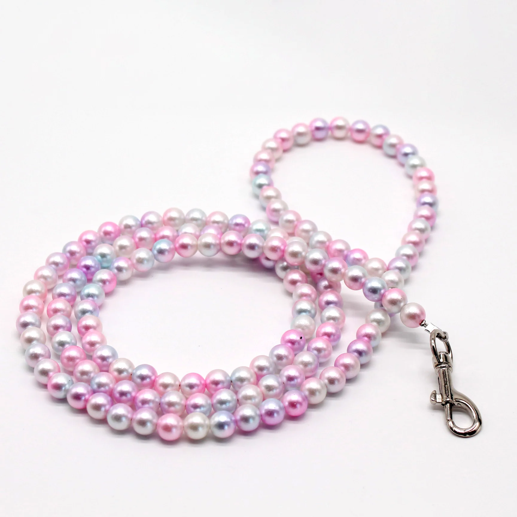 Exquisite Dog Leash for Small Dogs Walking Wire Rope Material Puppy Lead Handmade Beading Imitation Pearl Pet Accessories