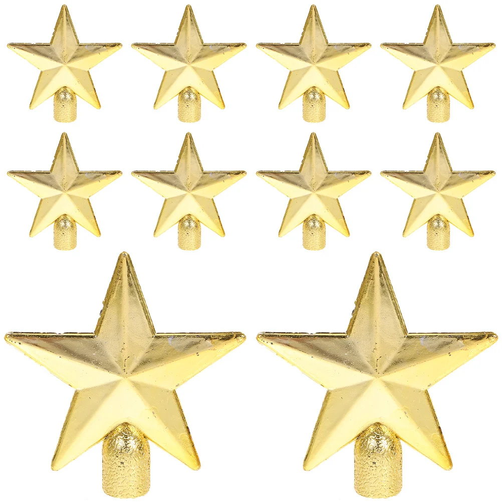 

10pcs Mini Tree Topper Star Christmas Decoration For Xmas Tree Party Decor Festive Holiday Ornament