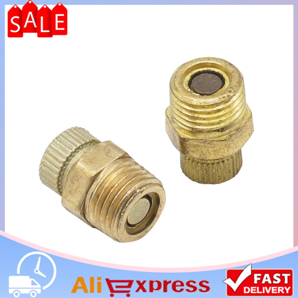 2Pcs Brass Air Compressor Drain Screw Air Compressor Drain Valve Replacement Set Fits For Screw Compressors Tools Accessories