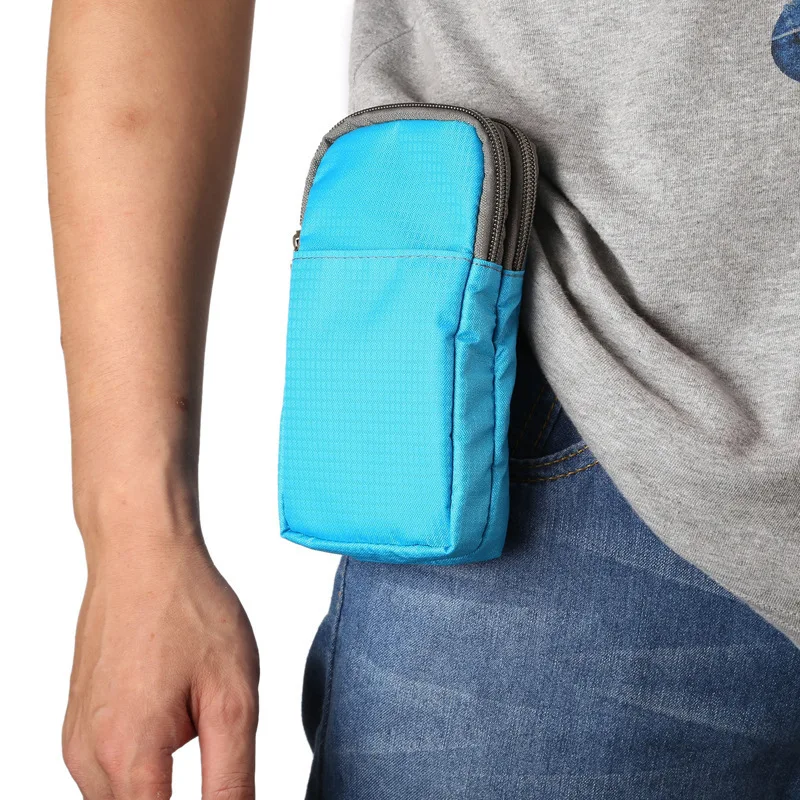 Custom Mobile Phone Bag Fanny Pack 6.5 Inch Zipper Waist Hanging Messenger Bag for Iphone Samsung Shoulder Bag Travel Waist Pack