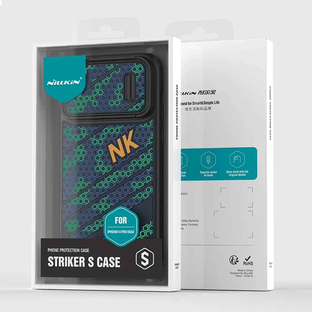 NILLKIN For iPhone 14 Pro Max Case For iPhone 14 Pro 3D Texture Sport Style Striker Case For iPhone 14 Plus Slide Camera Case