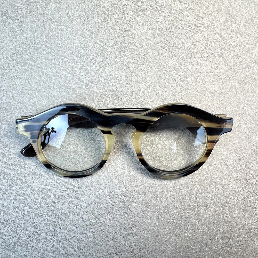 

Eyeglass Frames Unique Vintage Round Handmade Natural Horn Prescription Reading Man Women Glasses Frames Optical Myopia Eyewear