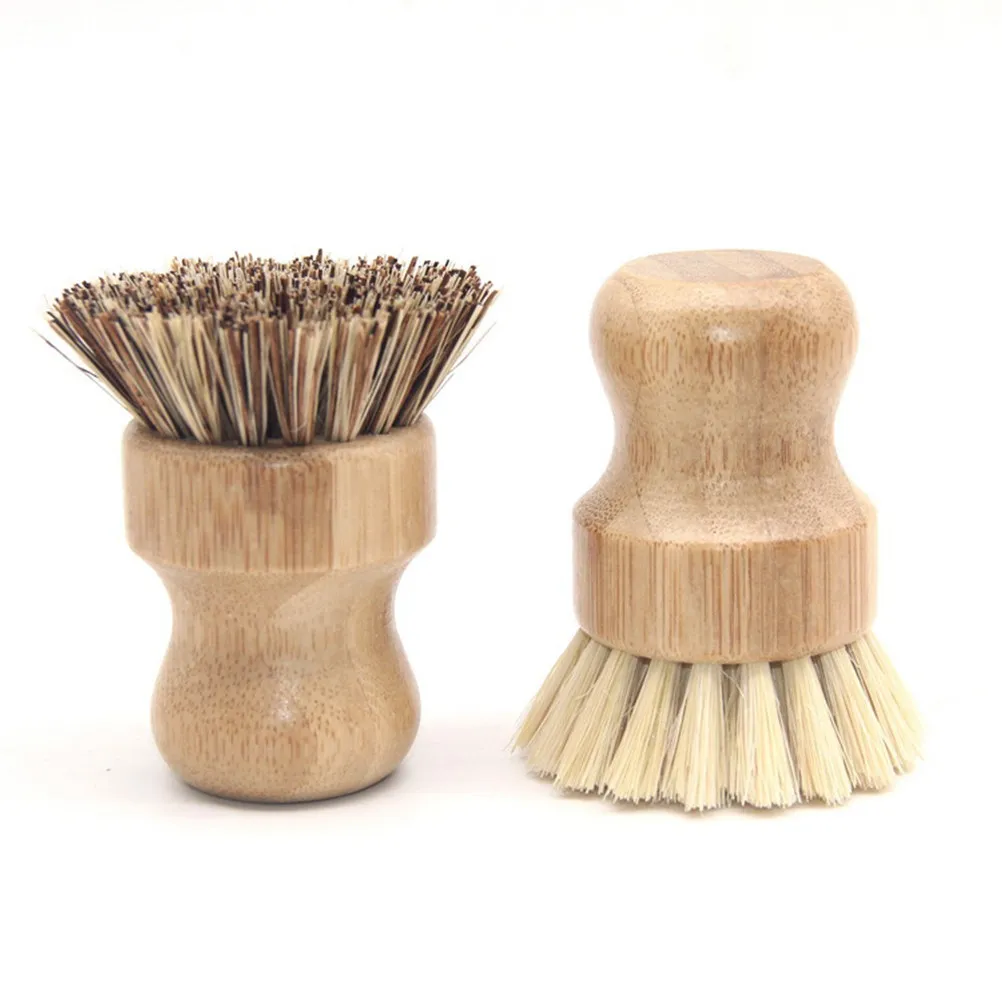 Short Handle Whisk Brush Oilproof Non Melting for Woks Pots Pans Kitchen Cleaning Tool Smooth Grip