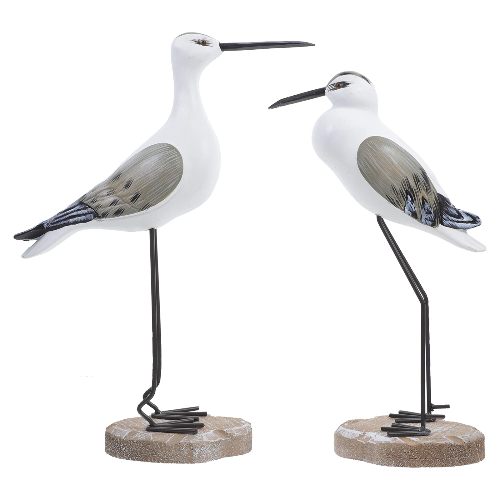 

2 Pcs Seagull naments Lifelike Bird Adornment Home Decor Display Table Dining Room Wooden Craft Christmas Gifts