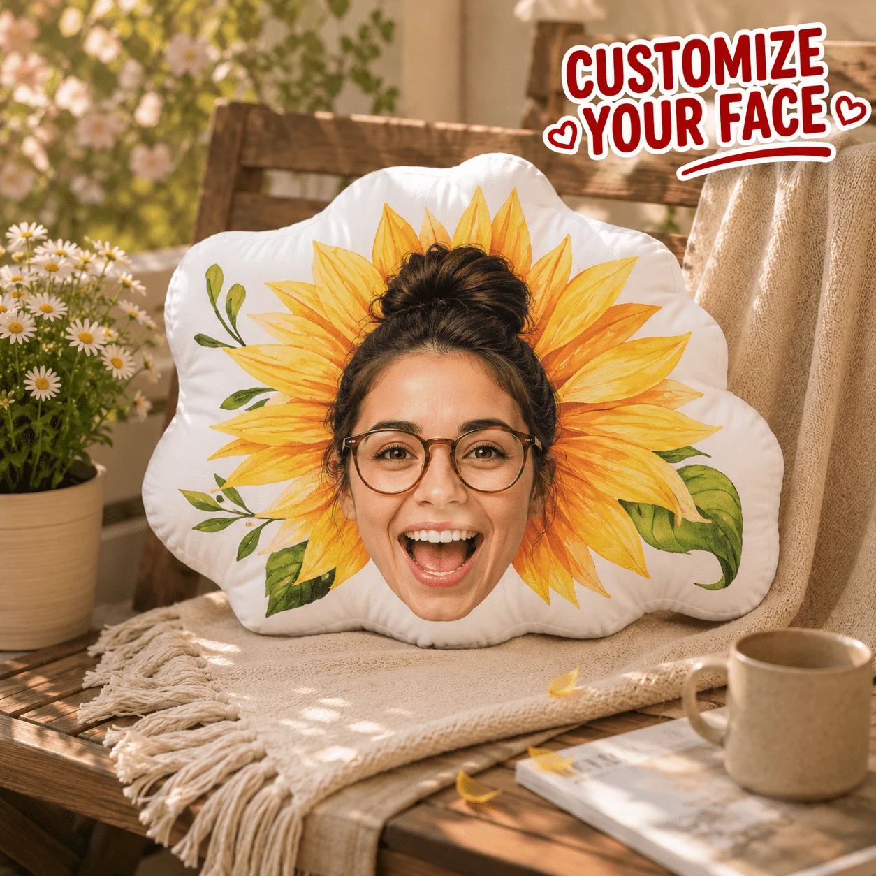 New custom 3D facial pillow personalized photo cushion, bright colors, plush fabric, unique gift ideas for home decoration