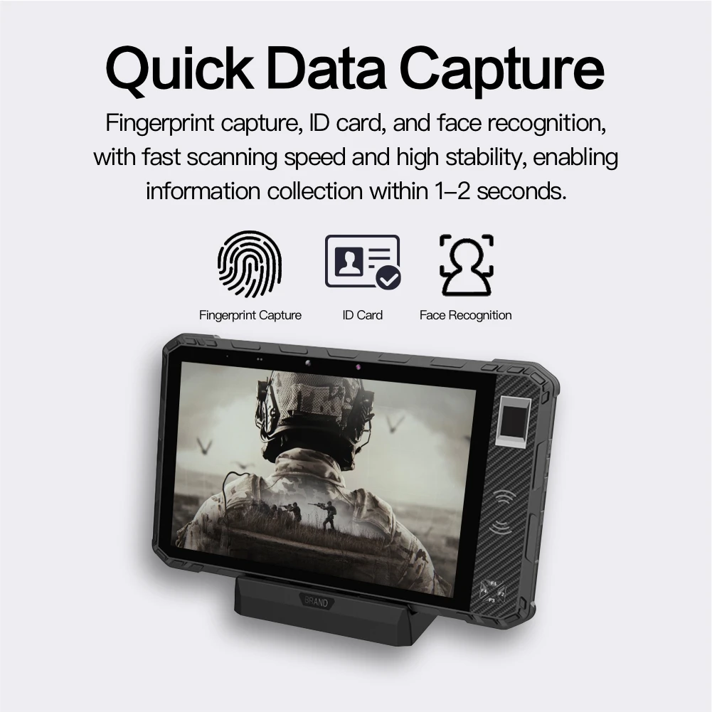 Computer robusto per tablet con dispositivo portatile biometrico Android 11 NFC industriale impermeabile IP68 da 10,1 pollici