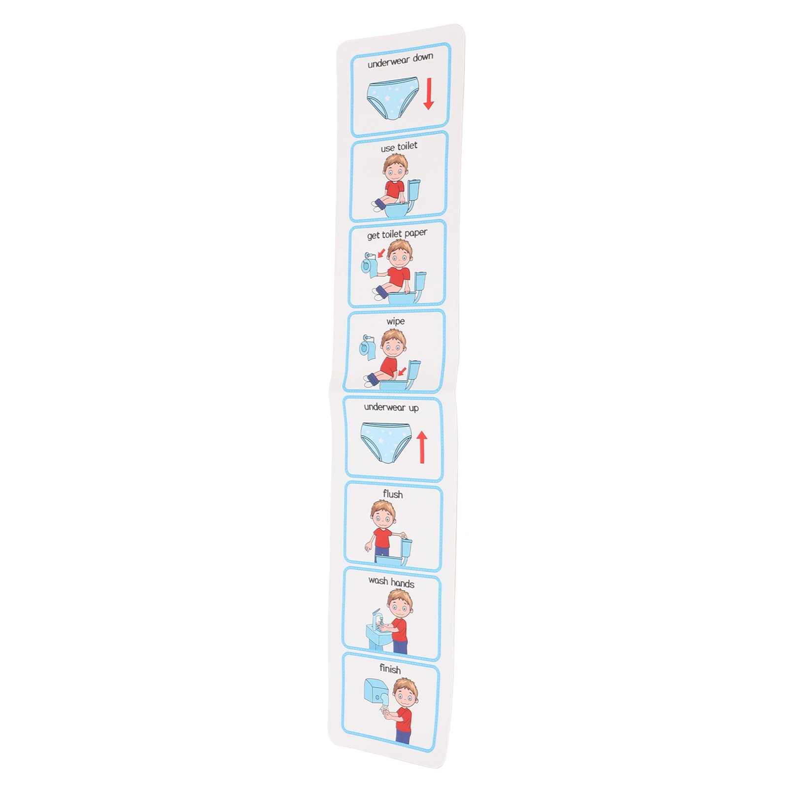 Potty Training Visual Schedule Special Educational PVC Independent Living Skills Waterproof Girls Potty Chart Schedule for ASD