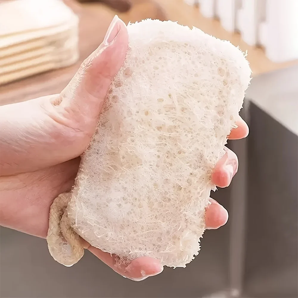 Natural Luffa DishTowel Washing Cloth Sponge Loofah Scrub Pad Dish Pot Oil Stain Removing Scrubber Kitchen Clean Brushes Pad