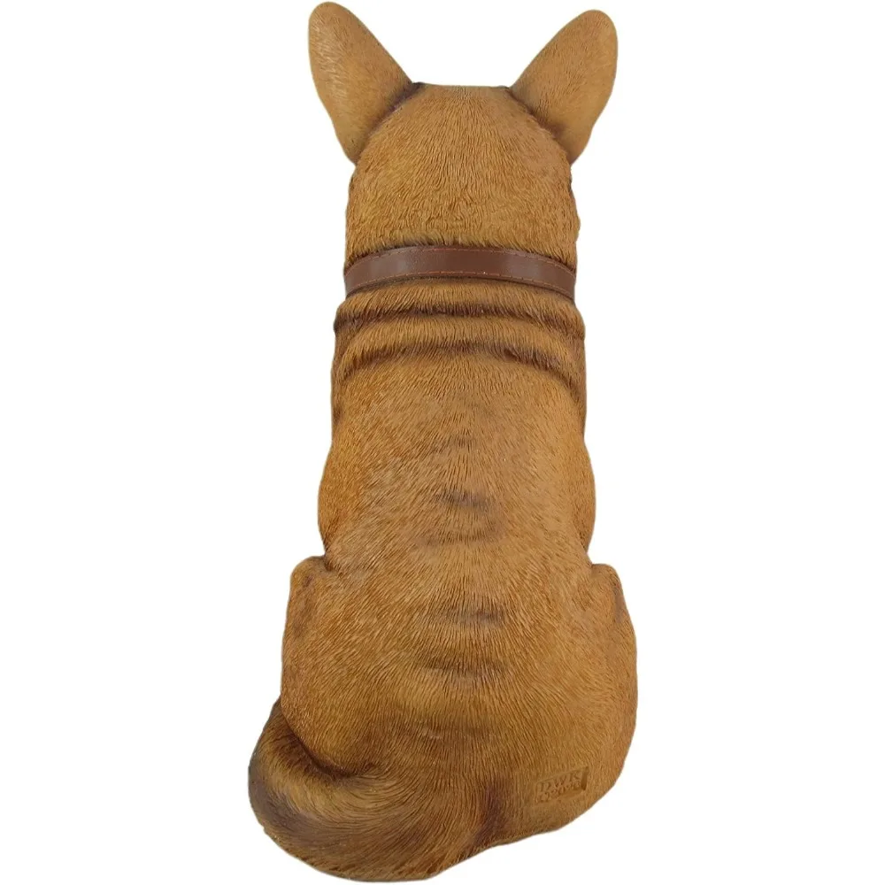 تمثال كورجي ويلش أنيق 11.5 - تمثال كلب واقعي مع علامة قابلة للعكس، مناسب لتزيين الحيوانات الأليفة الداخلية والخارجية،