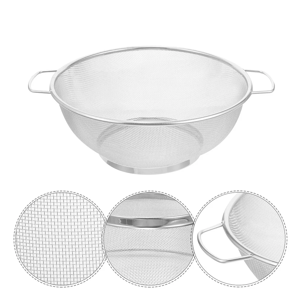 

Stainless Steel Oil Fine Mesh Drain Basket Dual Handle Kitchen Strainer For Fried Foods Vegetable Washing Oil Filtering