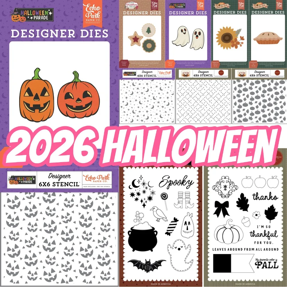 Halloween Autumn Collection - Designer Dies - Leaves Falling All Around For DIY Scrapbooking Crafts Maker Photo Album Template