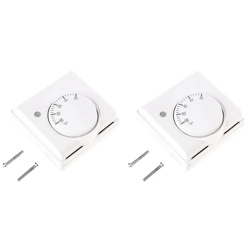 Cost Effective 2X Room Floor Temperature Controller Mechanical Central Heating Thermostat 220V AC Mechanical Thermostat