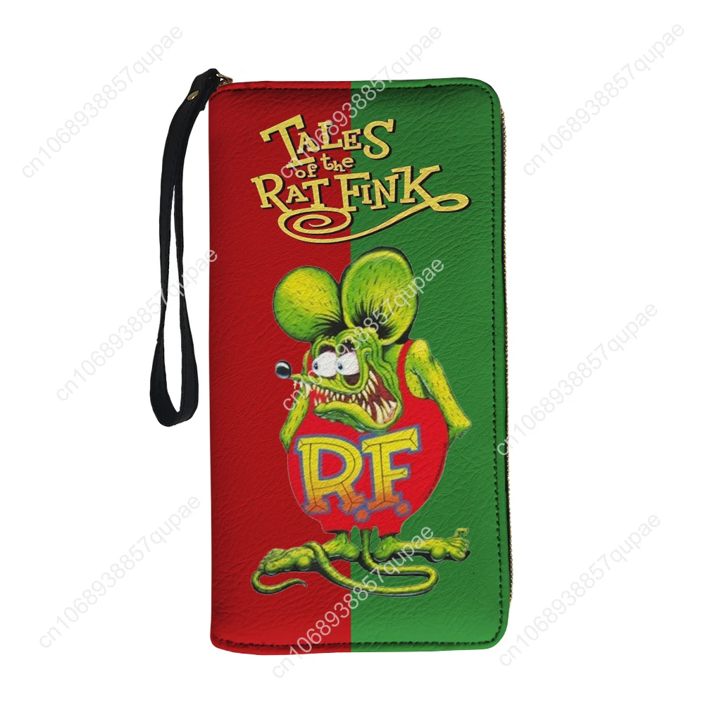 Tales Of The Rat Fink Custom Wallet Purse Mens Womens Teenagers Zipper Long Wallets Double Print  Portable Wallet Gift Bag
