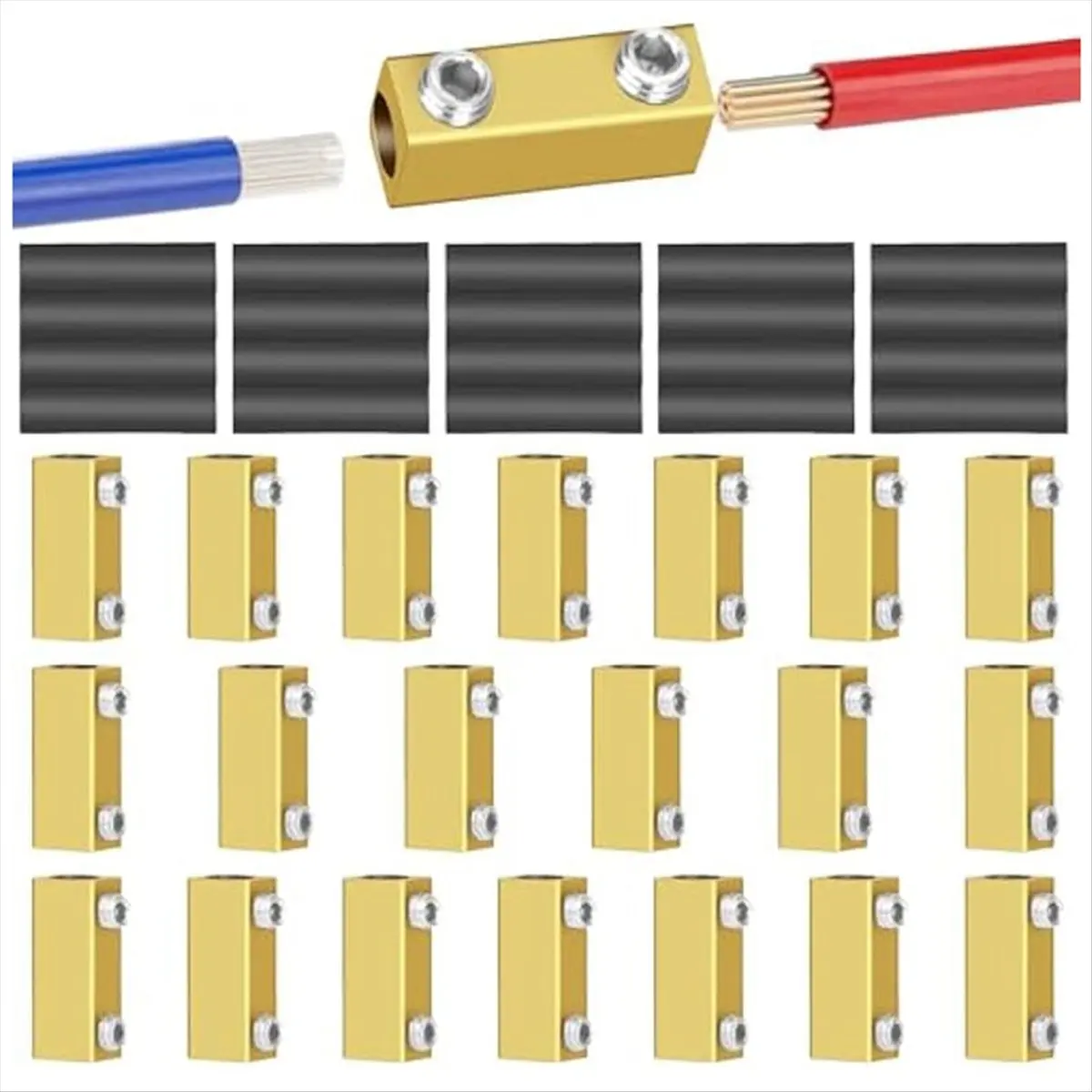 ABJS 20PCS 20Amp Wire Connector Nut Kit,10AWG Gauge Docking Connector,Splicing Quick Wiring Terminal, with Heat Shrink Tubing