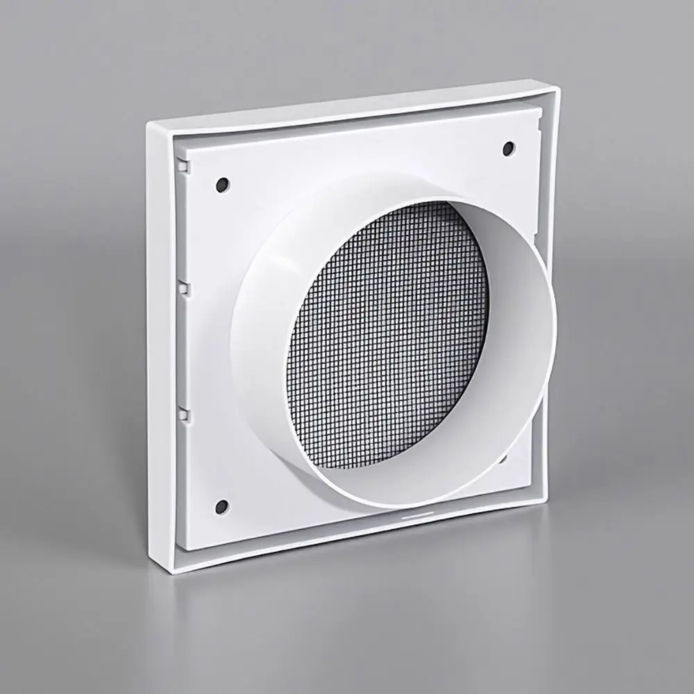 

Вентиляционная решетка белая пластиковая с сеткой для сушилки, односторонняя, с жалюзи, для воздуховода сушилки