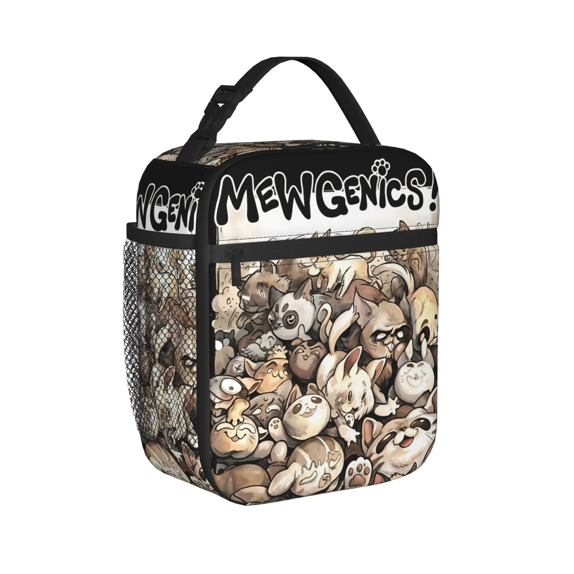 Cute Mutant Cats Mewgenics Insulated Lunch Bag Portable Binding of Isaac Lunch Container Thermal Bag Tote Lunch Box  Men Women
