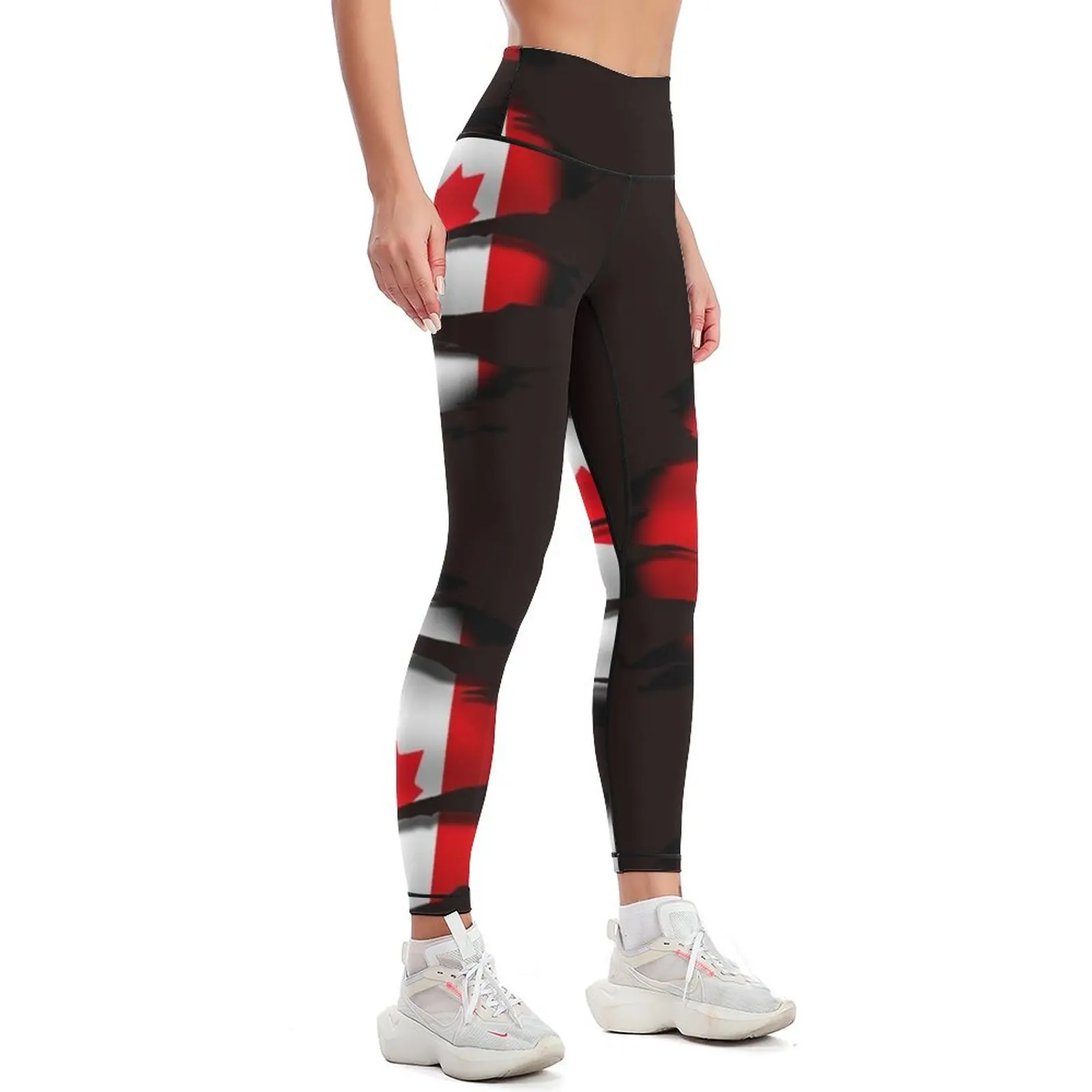 Canada - Torn Flag - Tattoo Leggings gym top sports for gym Womens Leggings