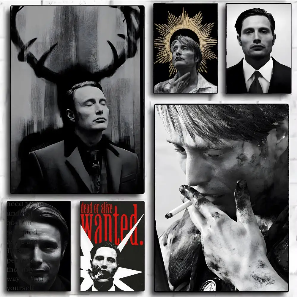 Striking Danish Charismatic M-Mads Mikkelsen Poster Modern Home Decor & Interior Design | Wall Art Collection