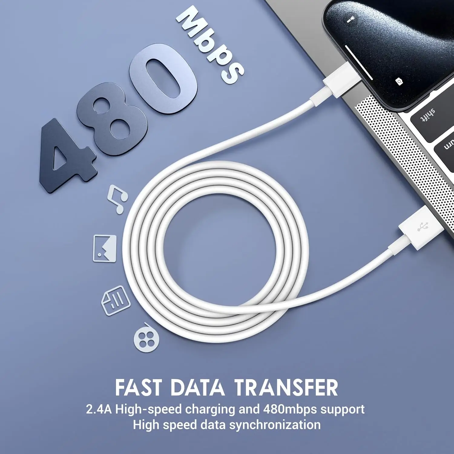 USB A إلى نوع C كابل شاحن سريع سلك خط الهاتف المحمول آيفون 17 16 15 برو ماكس هواوي IQoo ممن لهم شاحن سريع USB C كابل