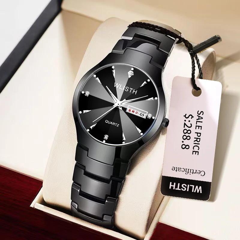 

Часы для пар, кварцевые часы со стальным ремешком, водонепроницаемые, роскошные деловые часы для мужчин и женщин, мужские часы, подарки, женские часы