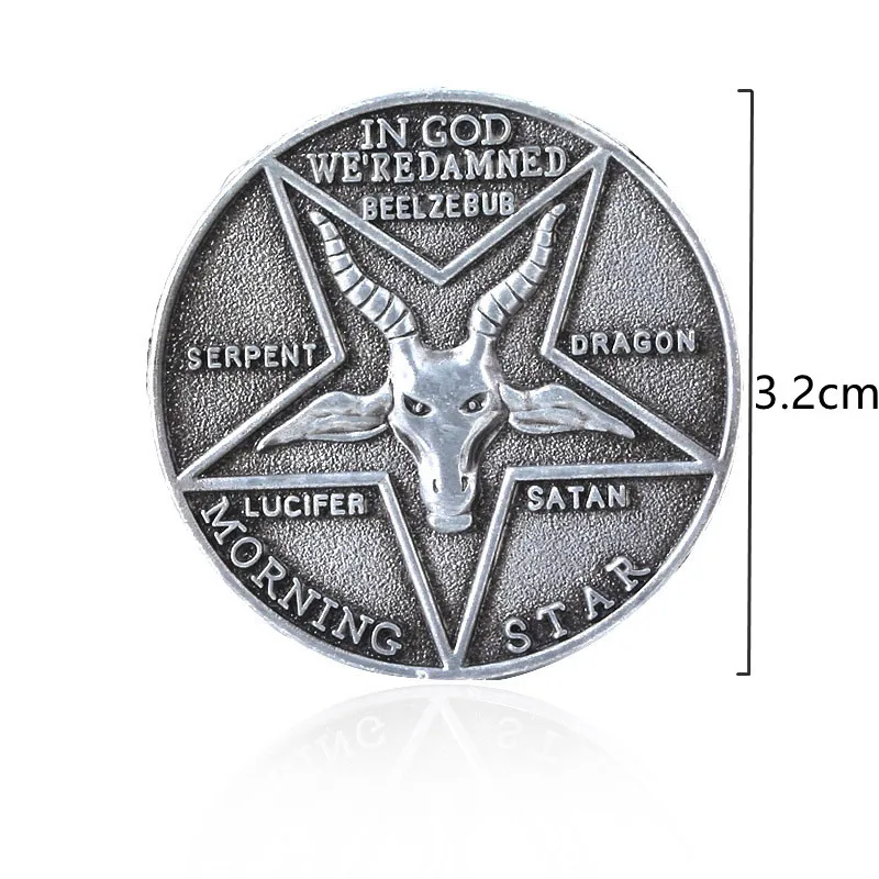 P-jsmen programa de tv lucifer morningstar satânico pentecostes cosplay moeda comemorativa metal moeda emblema dia das bruxas acessórios prop