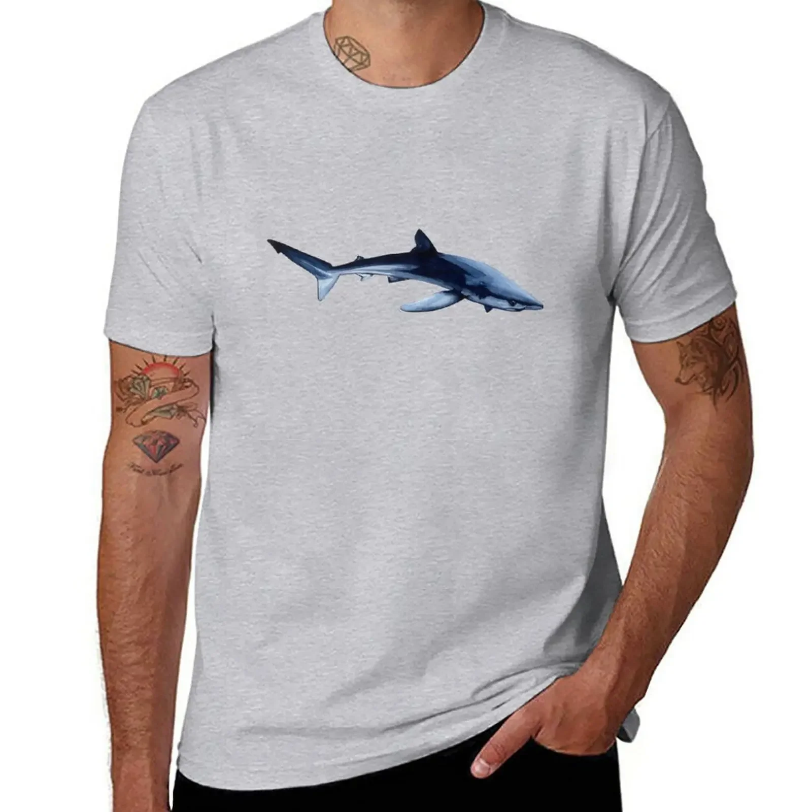 

New BLUE SHARK T-Shirt sports fan t-shirts man clothes t shirt man Blouse mens plain t shirts