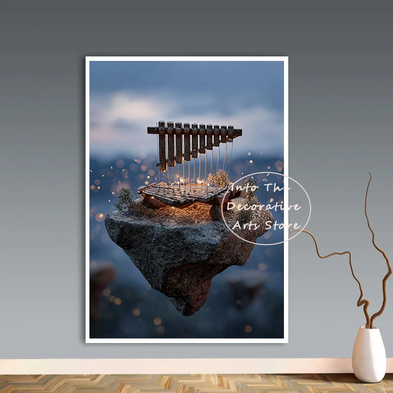Classical Mystic Musical Instruments Magic Academy Guzheng Flute Piano Posters Canvas Paintings Well Art Pictures Bedroom Decor