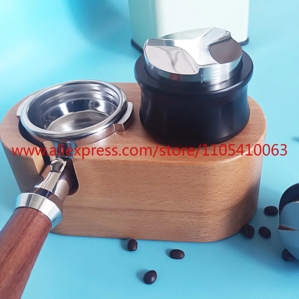 1Pcs coffee powder press 51/53/58mm stainless steel flat bottom rhombus elastic cloth powder press powder hammer coffee utensils
