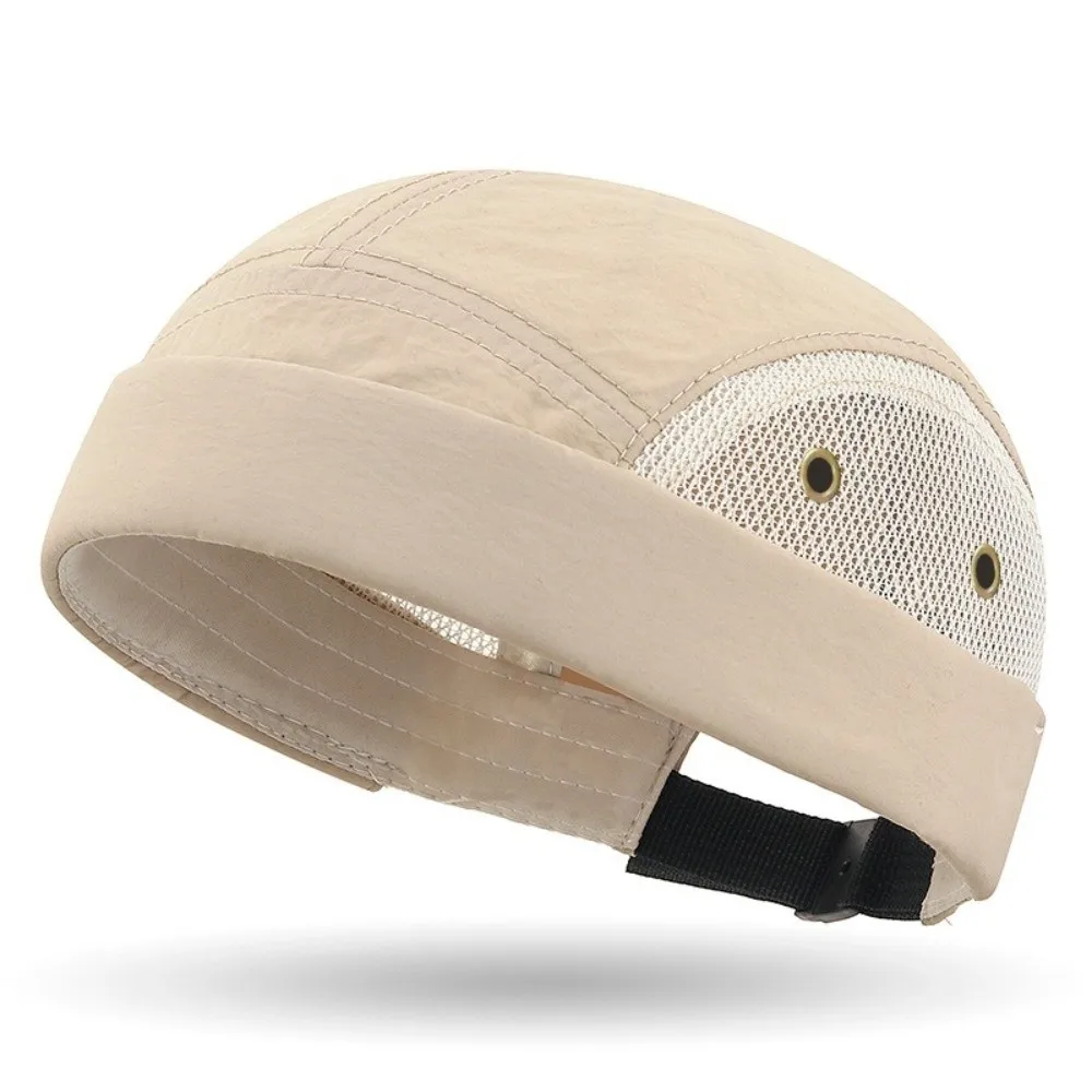 Fashion Hip Hop Docker Cap Brimless Adjustable Sailor Cap Breathable Mesh Quick Dry Brimless Beanie Men