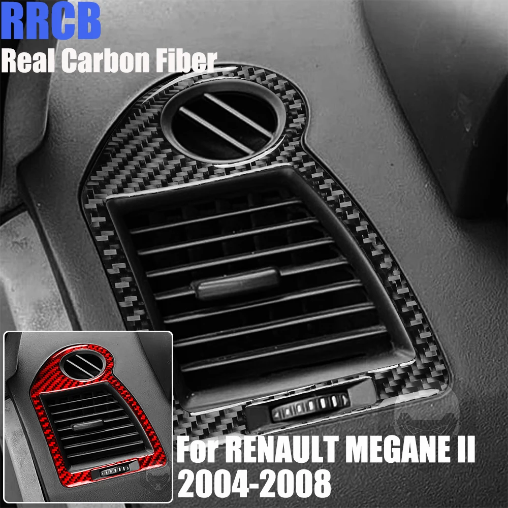 

Real Carbon Fiber Car Accessories Dashboard Air Vent Trim Cover Soft Sticker For RENAULT MEGANE 2 II 2004 2005 2006 2007 2008