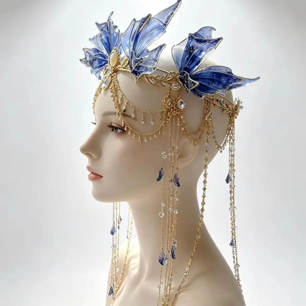 Elf Mermaid Hair Crown Hair Accessories Antique Fringed Western Regions Princess Jewelry Set