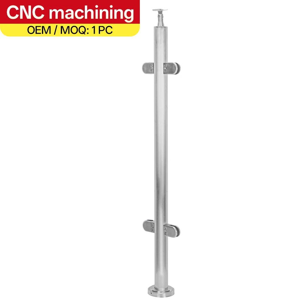 

Custom Stair Handrail Baluster Design Tempered Laminated Glass Railing Stainless Steel Baluster CNC Machining Turning, Milling,
