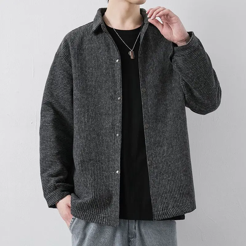 

Spring Autumn New Quality Men's Corduroy Long Sleeve Shirts Multicolor Casual Loose Square Collar Harajuku Streetwear Shirt