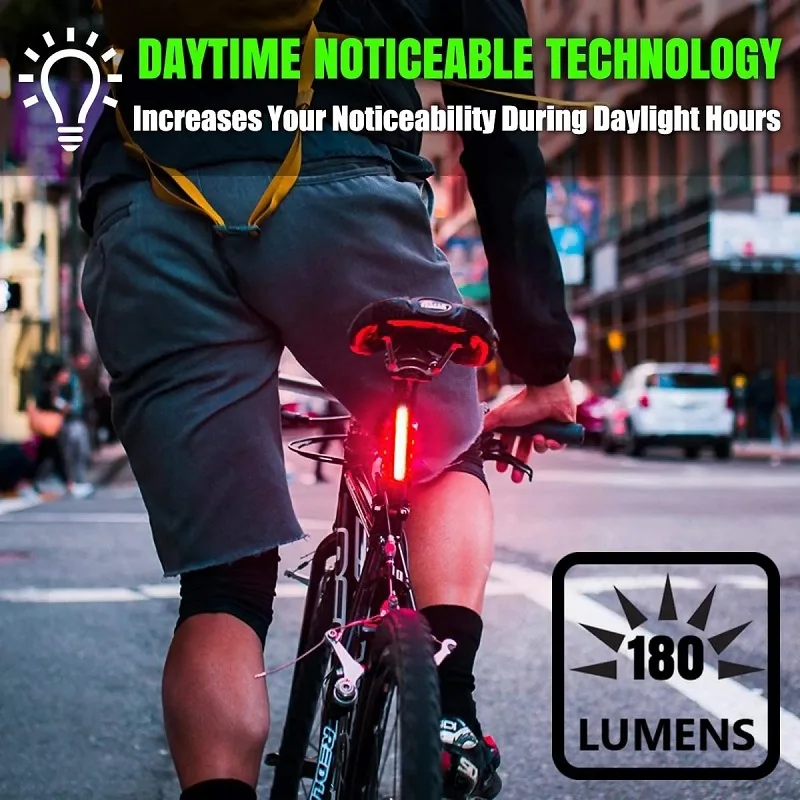 Outdoor Bike LED Taillight Bicycle Waterproof Light For Mountain Bikes USB Charge Rear Lamp For Helmet 6 Modes Emergency Lights