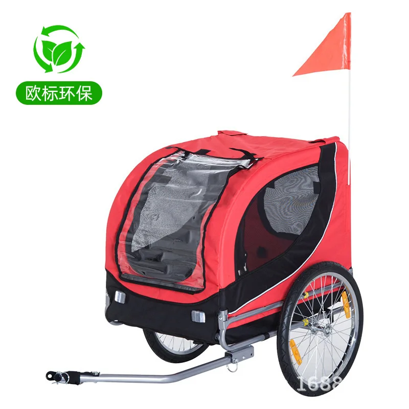 Premium  Pet Bike Trailer for Large Dog or Multiple Small Dogs, Dog Bicycle Carrier Easy Folding Frame Cart