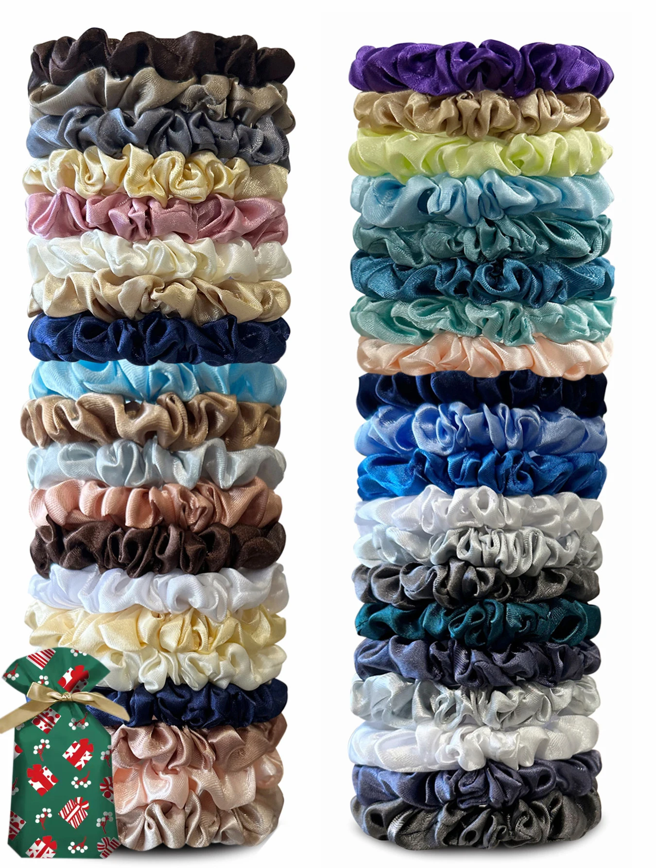 

Set/40PCS Silk-Like Women Hair Ties Elastic Hair Scrunchies Ponytail Holders Rubber Band Women Hairband Ropes Hair Accessories