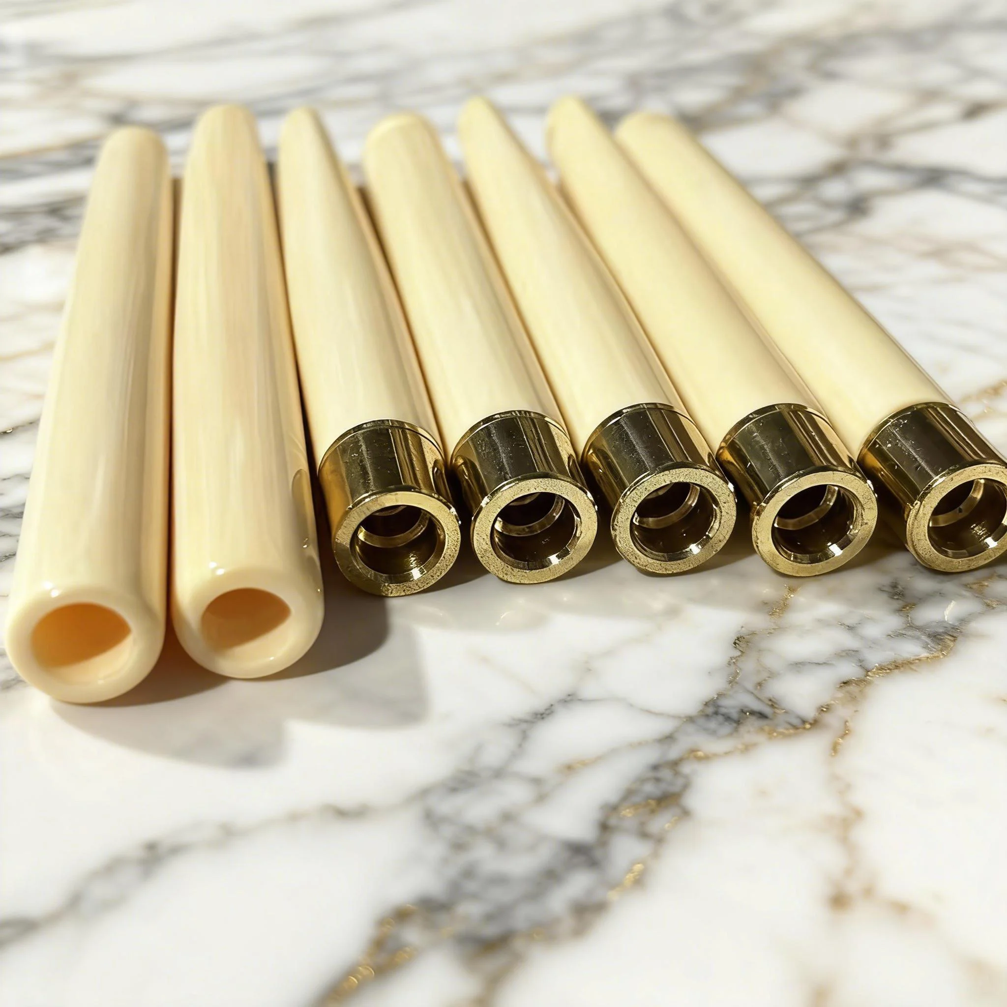 

Imitation ivory cigarette butts
